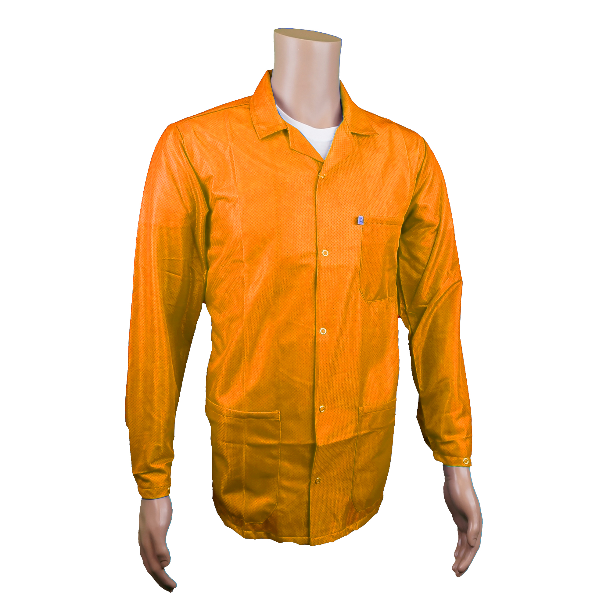 Hi-Vis Orange ESD Jackets with Medium Weight Fabric, a Lapel Collar and ...