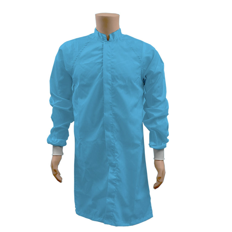 ESD Cleanroom Frock – White, Light Blue, and Navy Blue – ESD Knit Cuffs ...